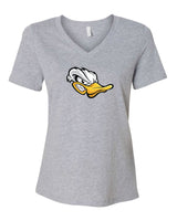 Ducks Women's Bella and Canvas Short Sleeve Relaxed Fit V-Neck