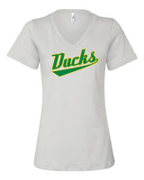 Ducks Women's Bella and Canvas Short Sleeve Relaxed Fit V-Neck