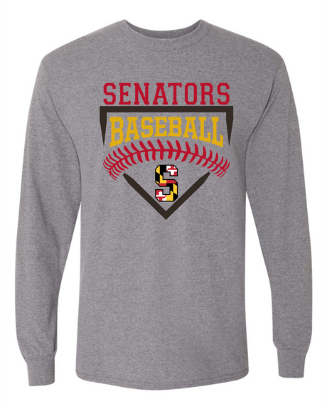 Senators Long Sleeve T-shirt Home Plate Design