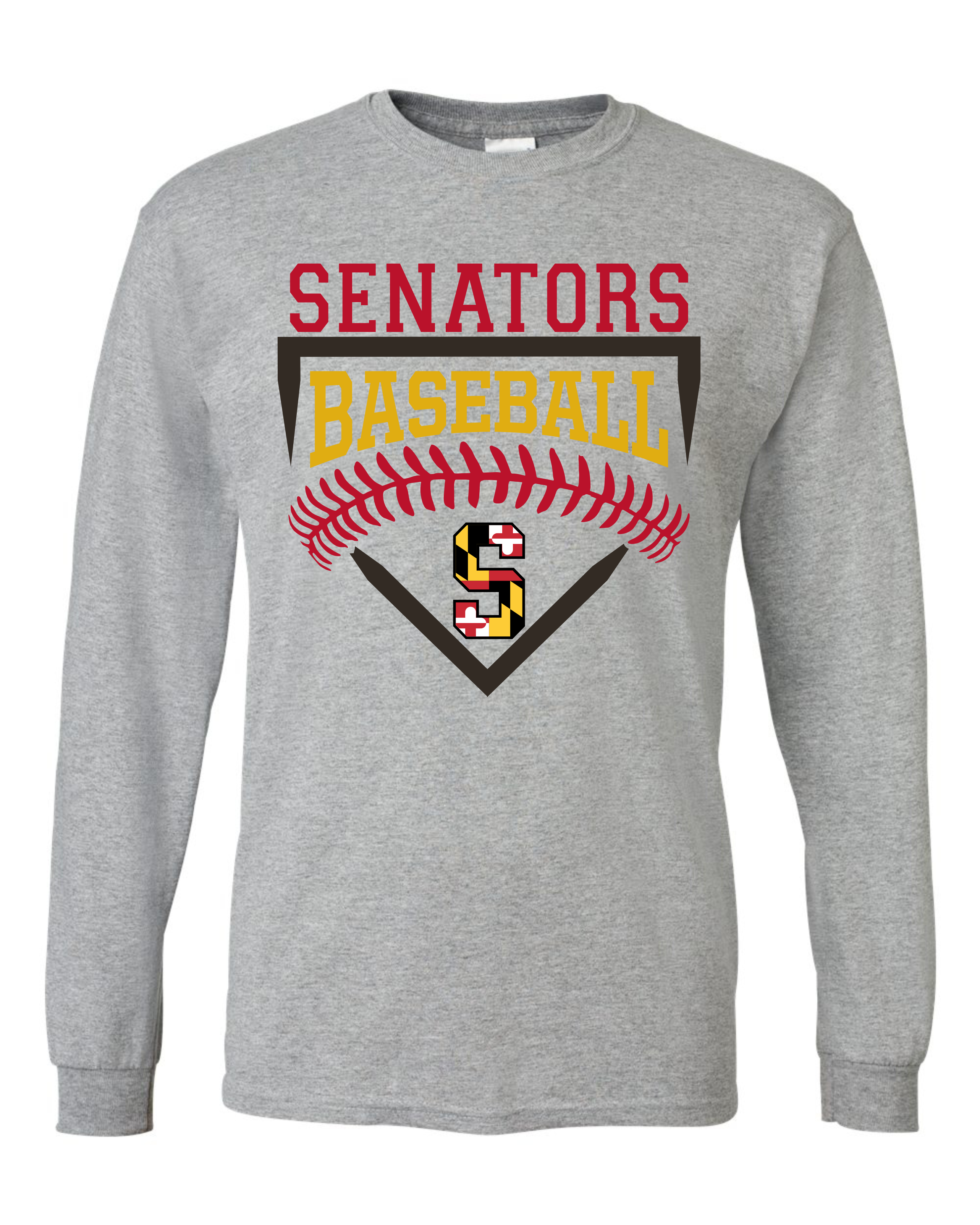Senators Long Sleeve T-shirt Home Plate Design