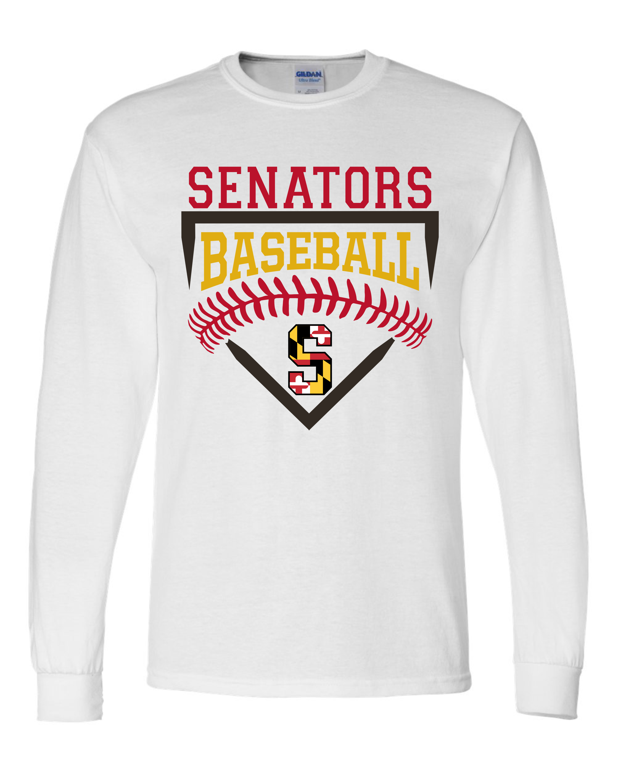 Senators Long Sleeve T-shirt Home Plate Design