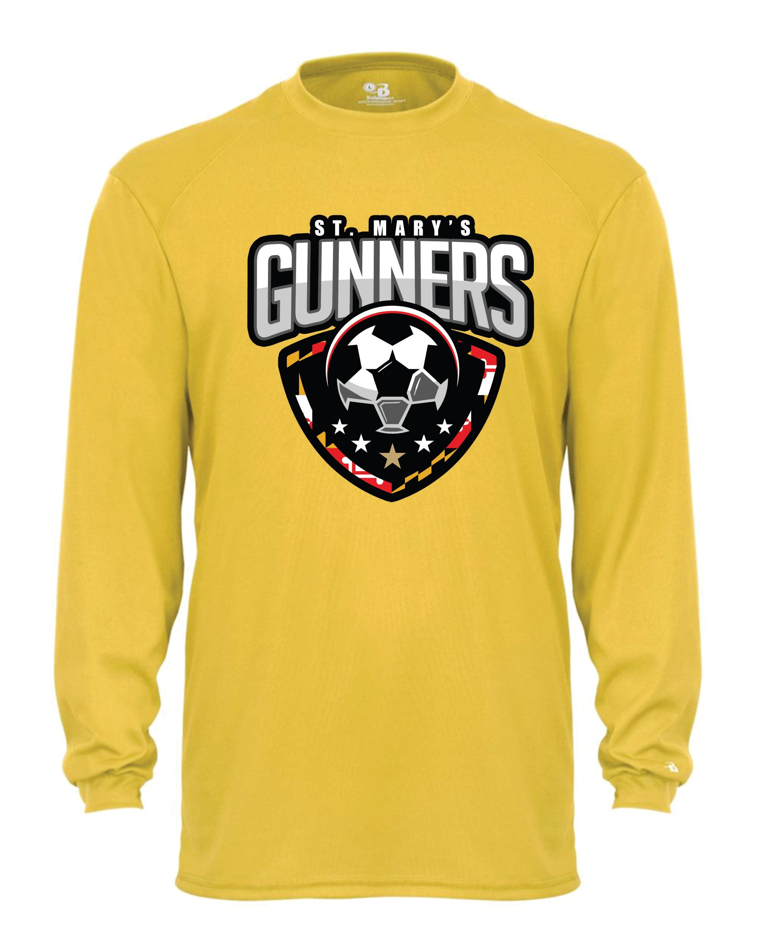 Gunners Long Sleeve Badger Dri Fit Shirt-YOUTH
